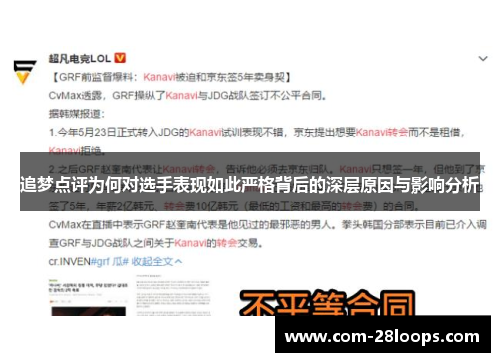 追梦点评为何对选手表现如此严格背后的深层原因与影响分析